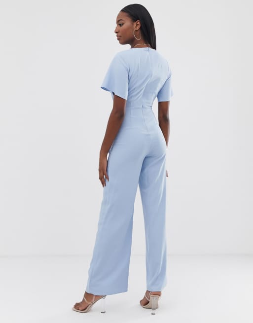 Missguided cheap blue jumpsuit