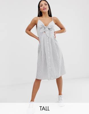 midi tie front dress