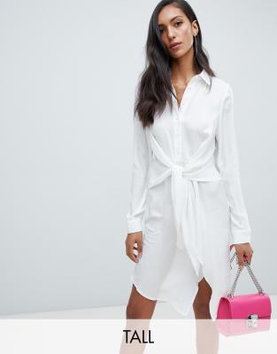 white shirt dress tie waist