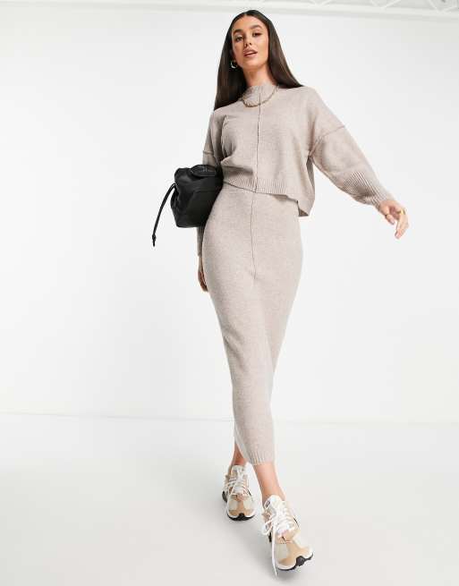 Missguided Tall - Trui met naad op de voorkant in stone, deel van co-ord set - STONE, 2 van 4