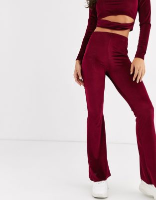 velvet flared pants