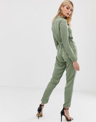 green jumpsuit missguided