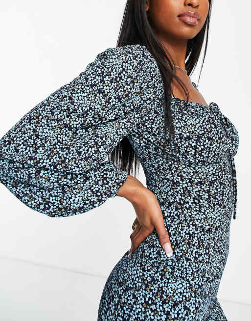 Missguided Tall - Vestito corto a fiori con maniche a palloncino, 3 di 4