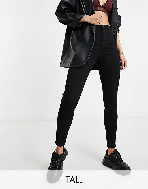 Missguided Tall vice skinny jean in black