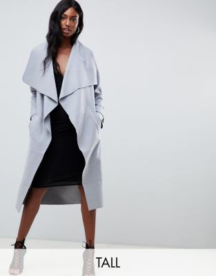 Missguided Tall waterfall coat-Grey