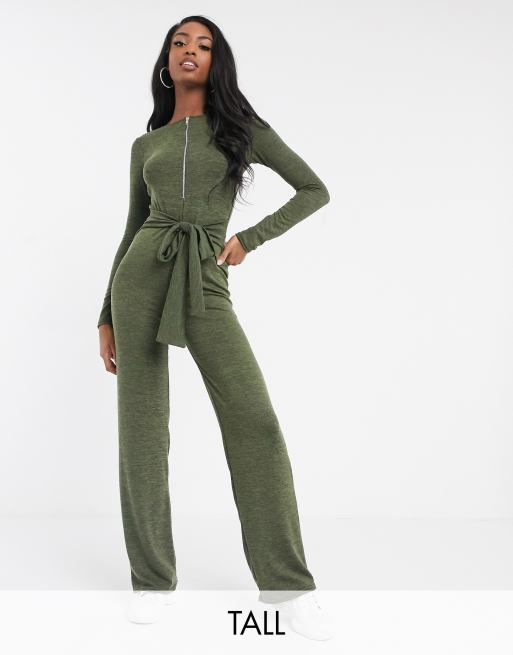 Missguided hot sale khaki jumpsuit