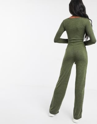 missguided khaki jumpsuit