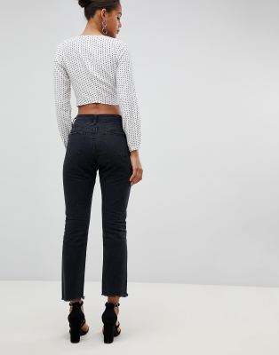 tall black straight leg jeans