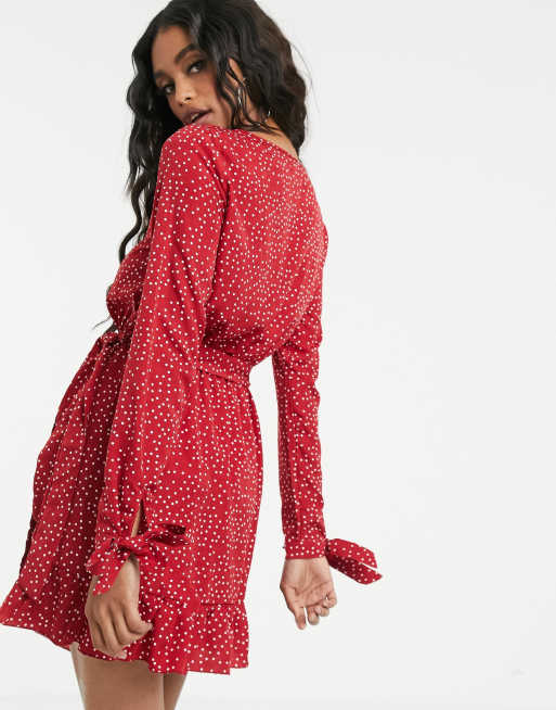 Polka dot dress clearance missguided