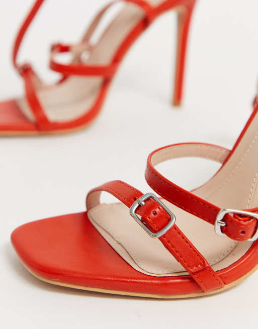 Red three sale strap heels