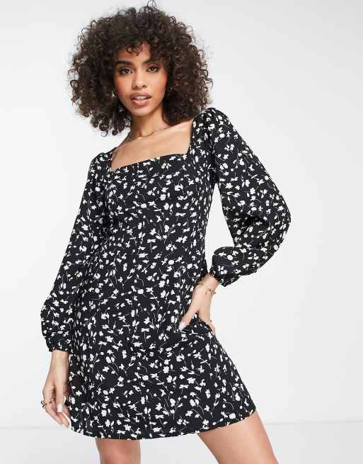 Missguided black hotsell floral dress