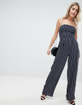 missguided striped jumpsuit