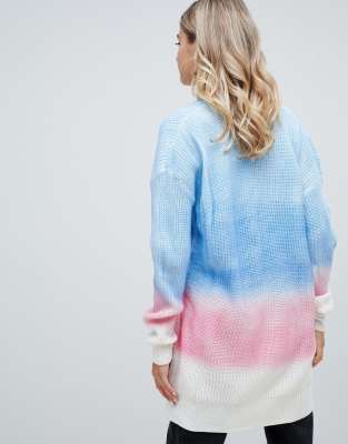 blue tie dye cardigan