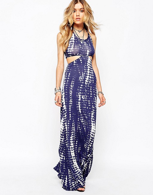 Missguided | Missguided Tie Dye Cut Out Side Maxi Dress