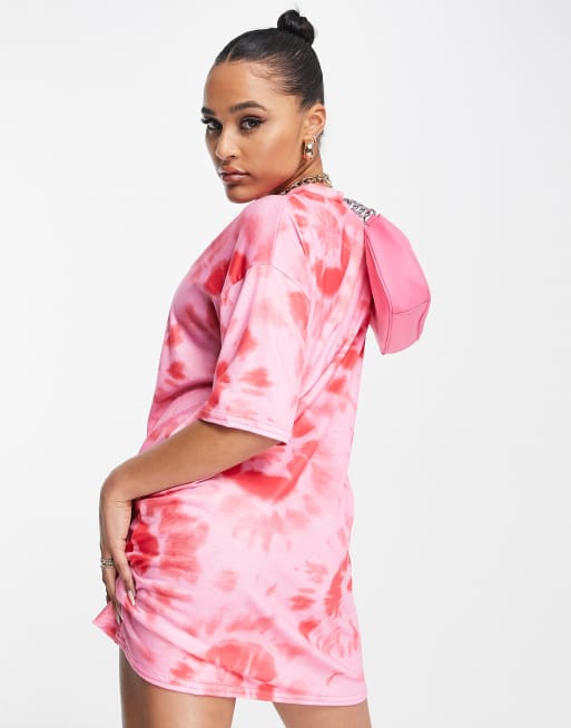 Pink tie dye t cheap shirt dress