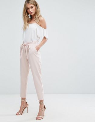 missguided white cigarette trousers