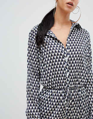 topshop geo print jumpsuit