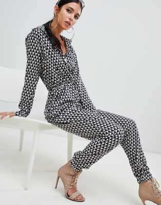 topshop geo print jumpsuit