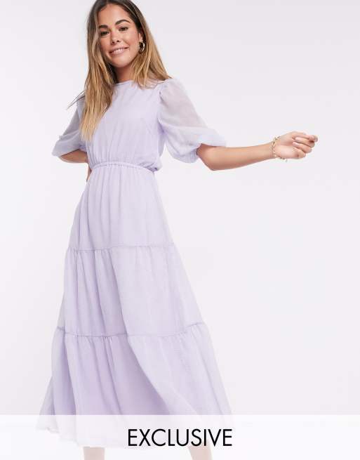 Lilac tiered clearance dress