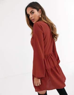 rust smock dress