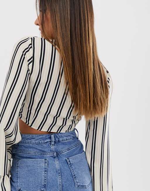 Missguided - Top à rayures torsadé sur le devant, 2 de 4