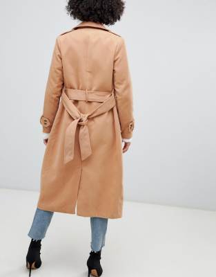 missguided trench coat in camel
