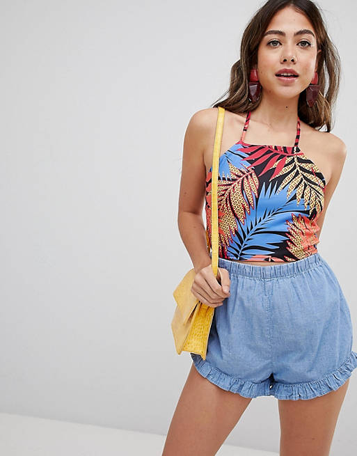 Missguided tropical crop top