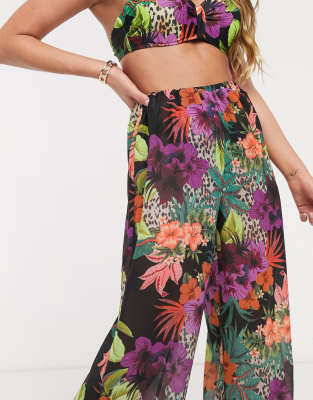 floral beach trousers