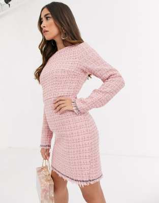 tweed pink dress