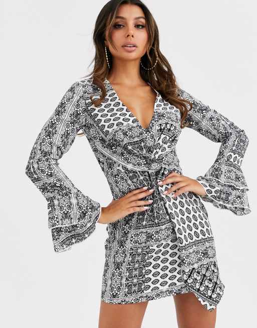 Missguided twist front mini cheap dress