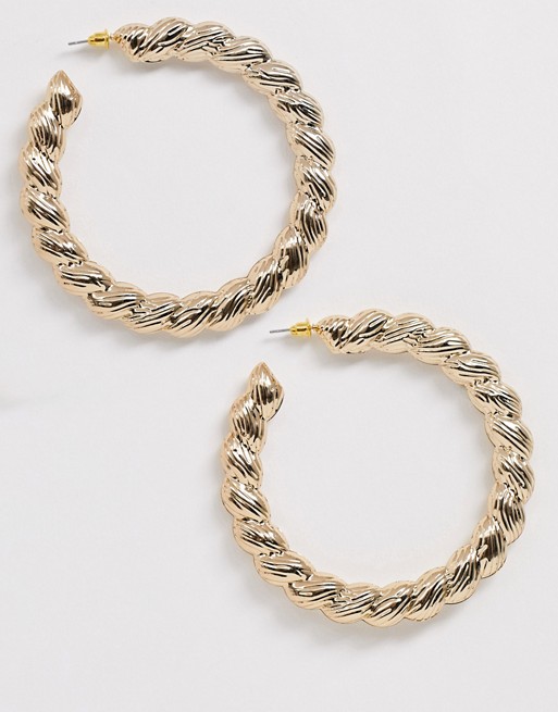 Missguided twist hoops in gold