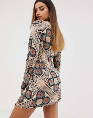 paisley satin dress