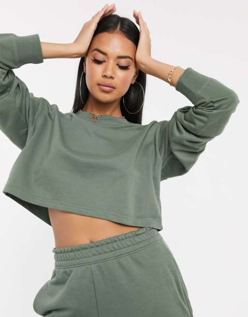 Green missguided sweatshirt new arrivals