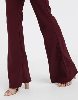 maroon flare pants