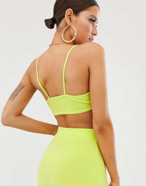 ASOS DESIGN neon knitted bralette