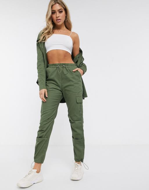 Twill cargo trousers - Green - Ladies