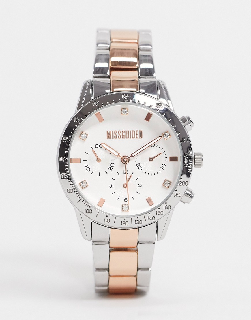 Missguided two tone watch-Silver