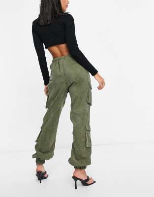 missguided khaki cargo pants