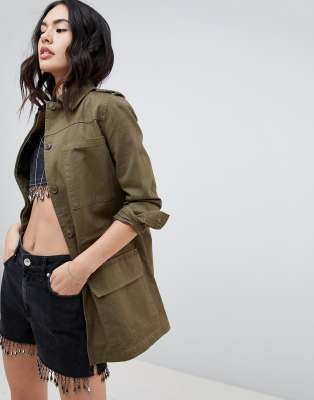 Khaki Denim Utility Jacket