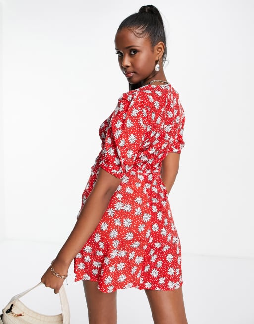 Red polka discount dot dress missguided