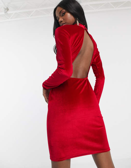 Missguided red long outlet dress