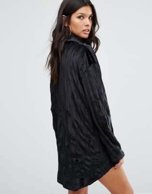 black velvet shirt dress