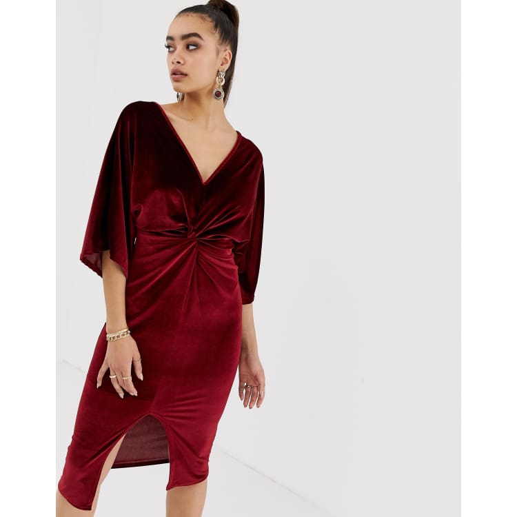 Missguided velvet plunge mini dress hot sale in black