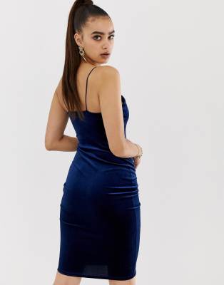 navy strappy midi dress