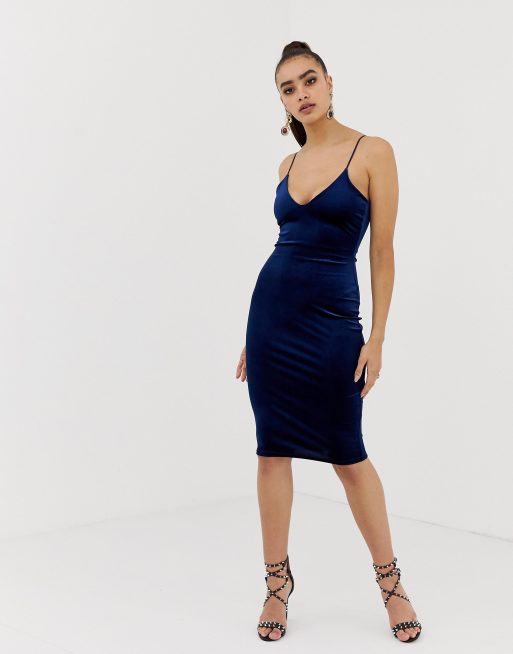 Missguided navy sales blue dress