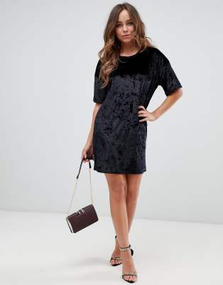 black velvet t shirt dress