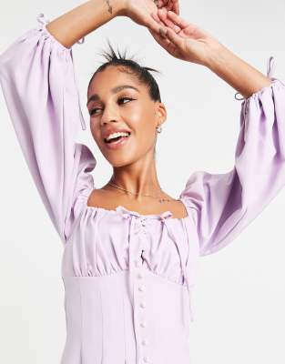Vestito skater lilla con maniche a palloncino-Viola - Missguided  donna Viola - immagine3
