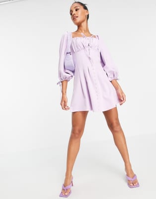 Vestito skater lilla con maniche a palloncino-Viola - Missguided  donna Viola - immagine2