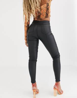 missguided coated jeans