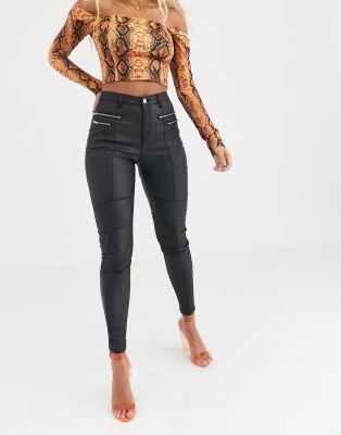 missguided coated jeans